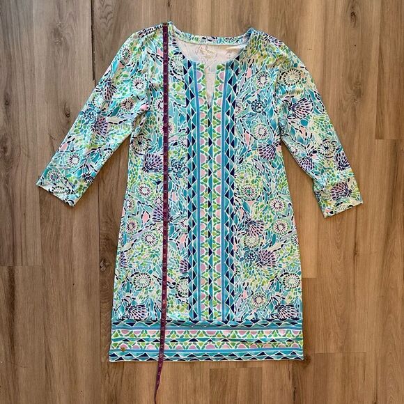 Lilly Pulitzer UPF 50+ Nadine Dress Blue Ibiza Open Water Medium - Picture 3 of 10